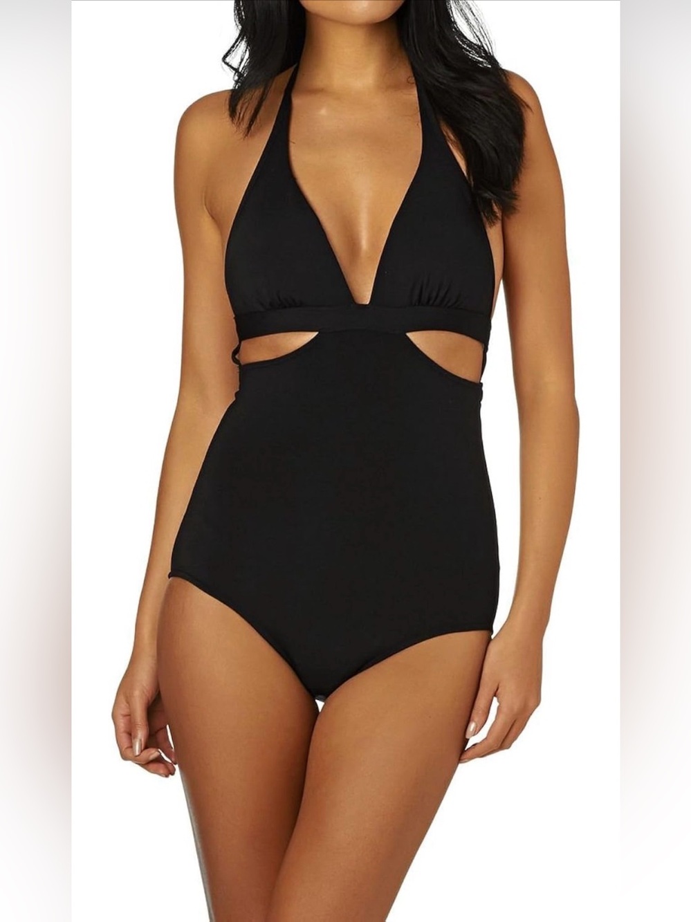 Seafolly Side Cutout One-Piece Women’s Swimsuit Halter Neck Size 4-6